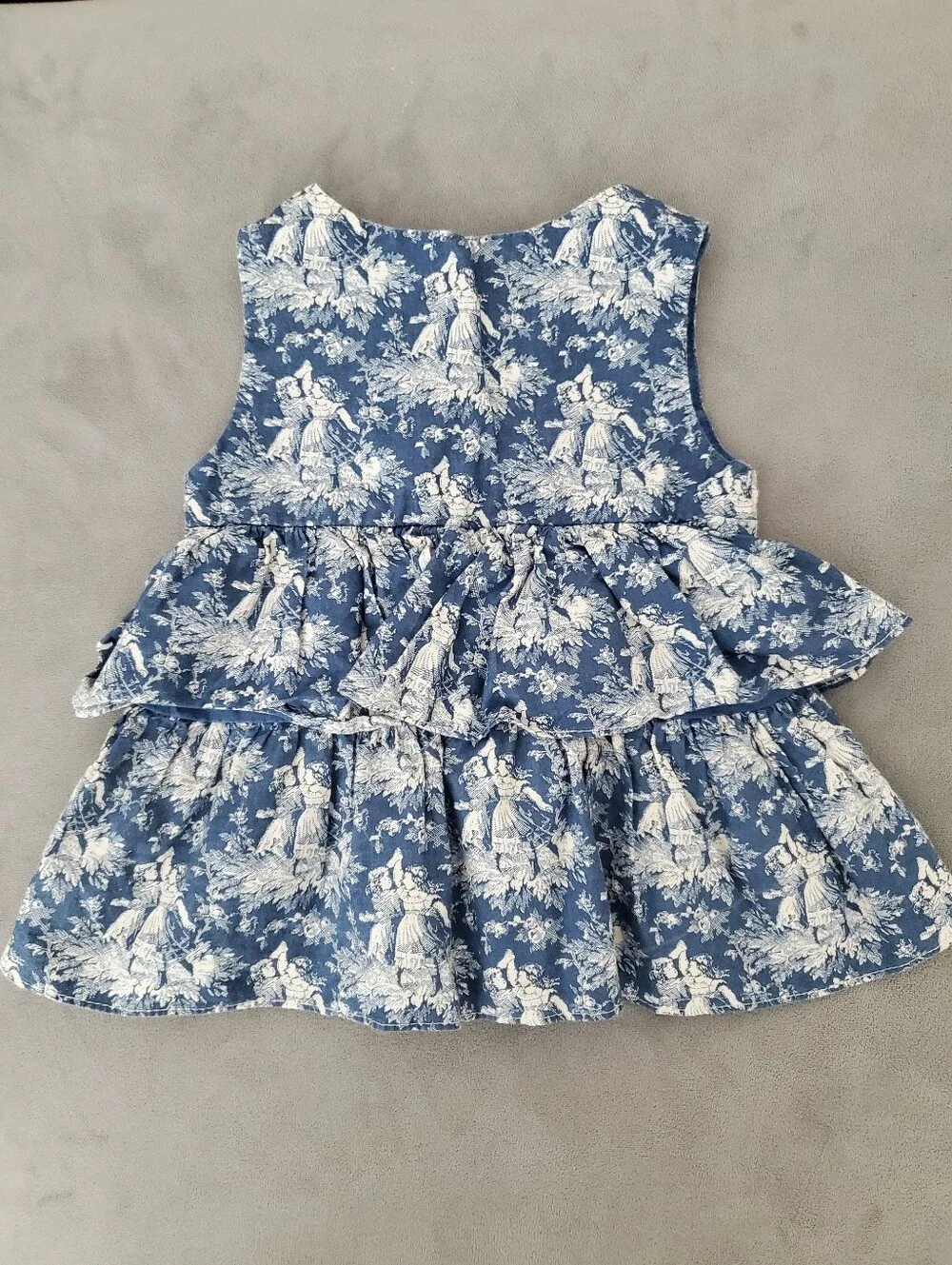 Austin & Ashley Boutique Toile Print Ruffle Top & Bloomer Shorts Set 24M